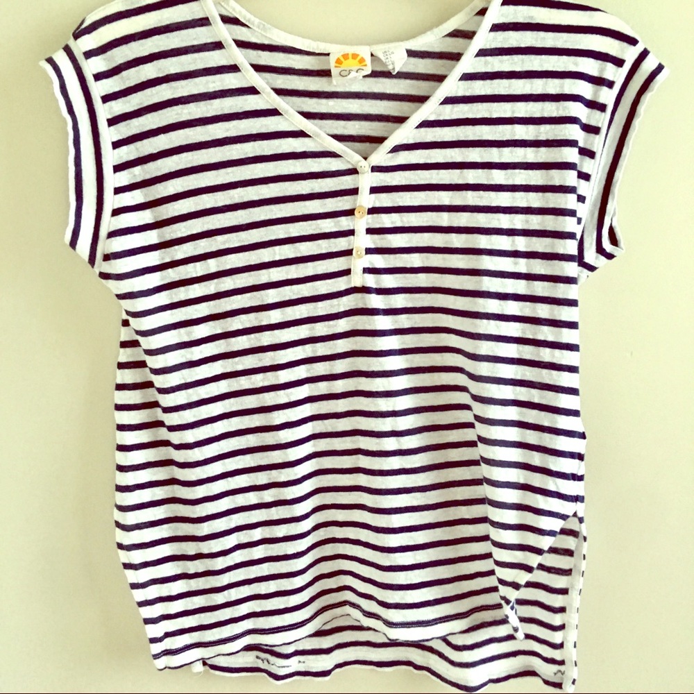 C & C California Striped Nautical Linen Tee SOFT